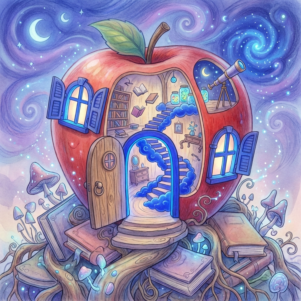 Memory palace scene for der Apfel